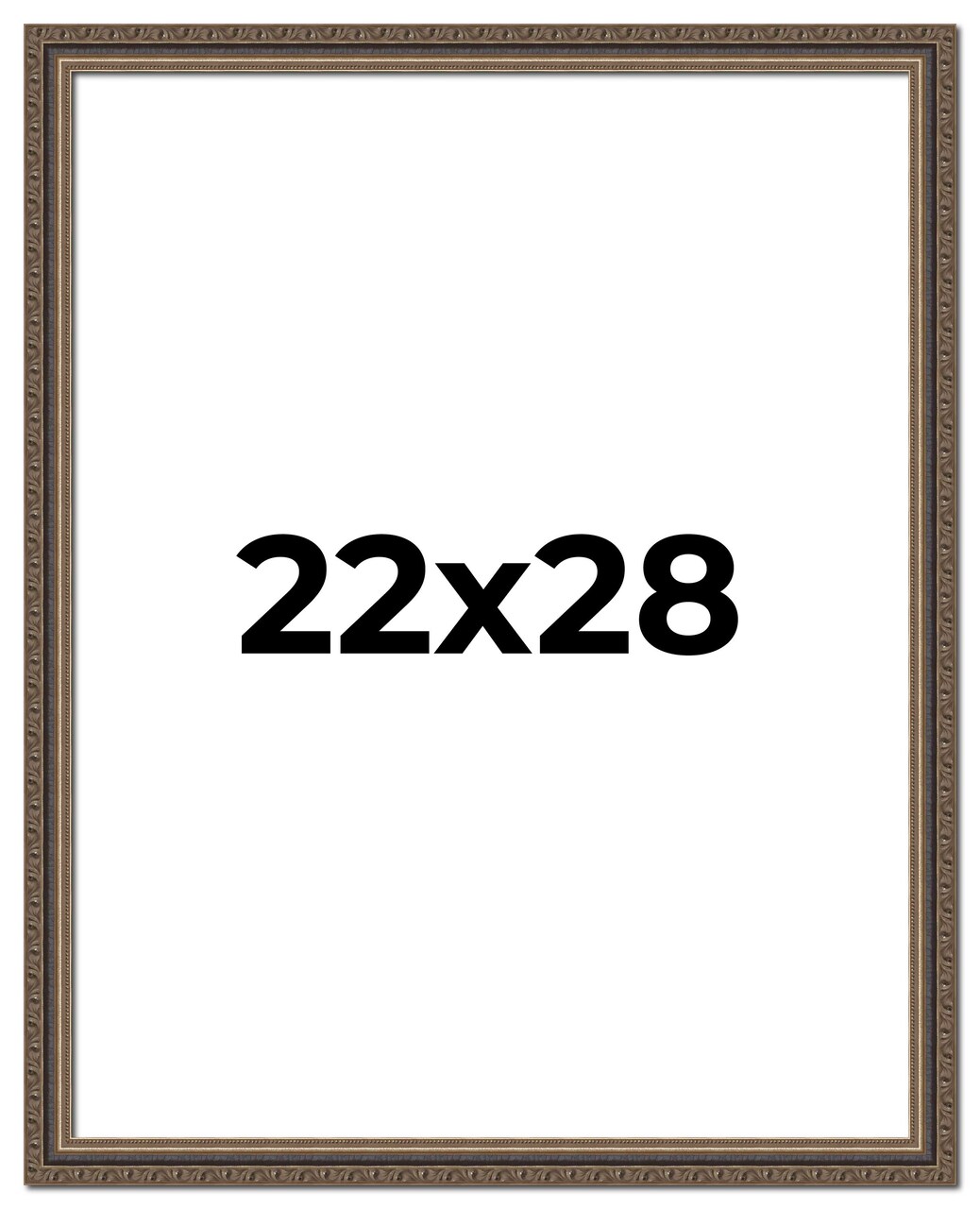 22x28 Sculpted Silver Picture Frame - UV Acrylic, Foam Board Backing, Hanging Hardware